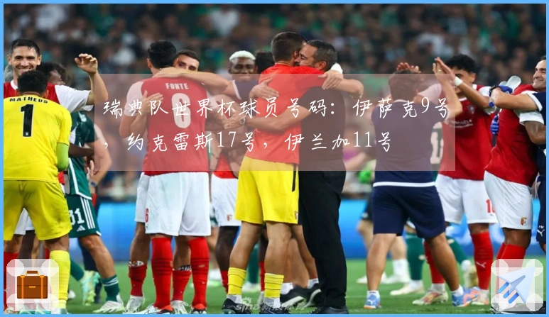 瑞典队世界杯球员号码:伊萨克9号,约克雷斯17号,伊兰加11号